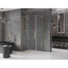 Mexen Velar L liuguks dušinurk 120 x 110 cm, läbipaistev, harjatud kuldne - 871-120-110-03-55