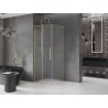 Mexen Velar L cabine de douche coulissante 100 x 100 cm, givrée, or brossé - 871-100-100-33-55
