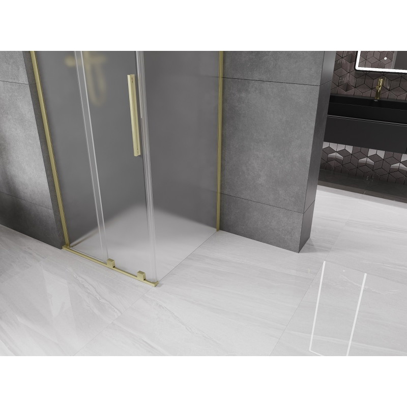 Mexen Velar L liuglev dušinurk 110 x 110 cm, härmas, matt kuld - 871-110-110-33-55