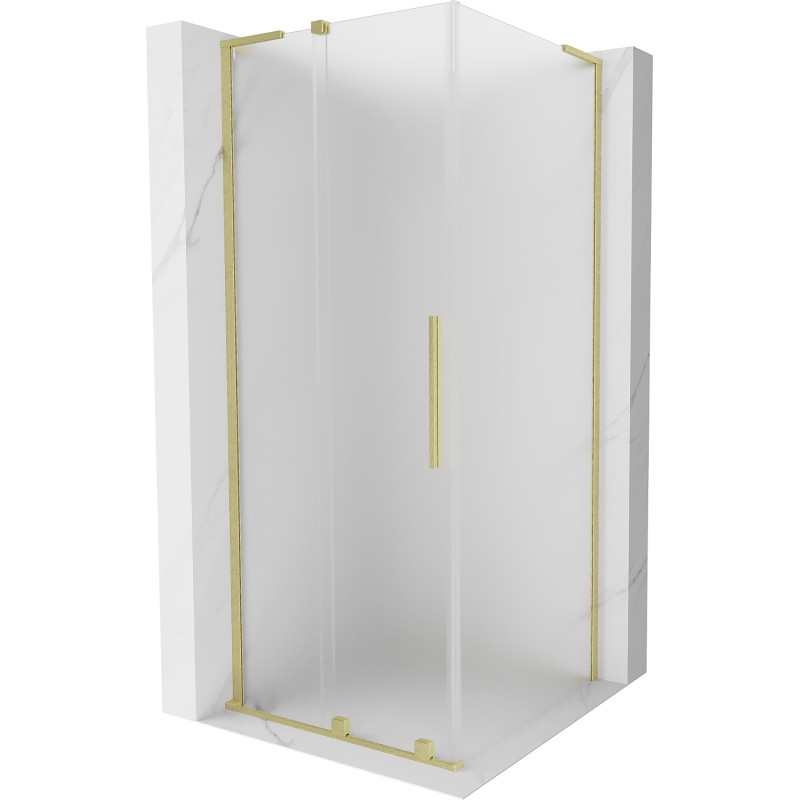 Mexen Velar L klizna tuš kabina klizna 120 x 120 cm, matinirano, zlatno četkano - 871-120-120-33-55