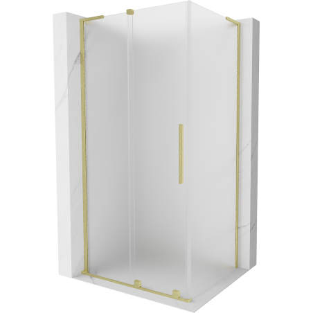 Mexen Velar L cabine de douche coulissante 90 x 70 cm, givre, or brossé - 871-090-070-33-55