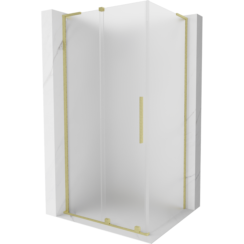 Mexen Velar L cabine de duche deslizante 100 x 110 cm, fosco, ouro escovado - 871-100-110-33-55