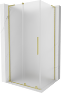 Mexen Velar L Duschkabine verschiebbar 100 x 110 cm, matt, gebürstetes Gold - 871-100-110-33-55