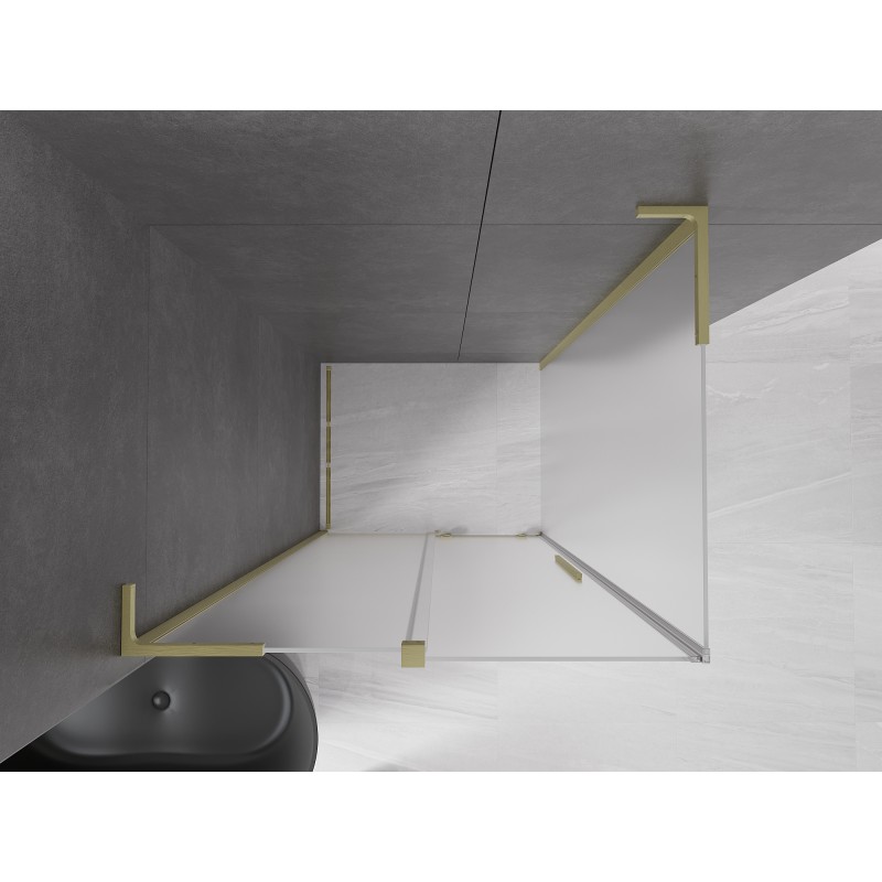 Mexen Velar L kabina prysznicowa rozsuwana 100 x 70 cm, szron, złota szczotkowana - 871-100-070-33-55