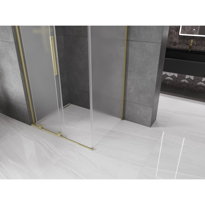 Mexen Velar L kabina prysznicowa rozsuwana 100 x 120 cm, szron, złota szczotkowana - 871-100-120-33-55