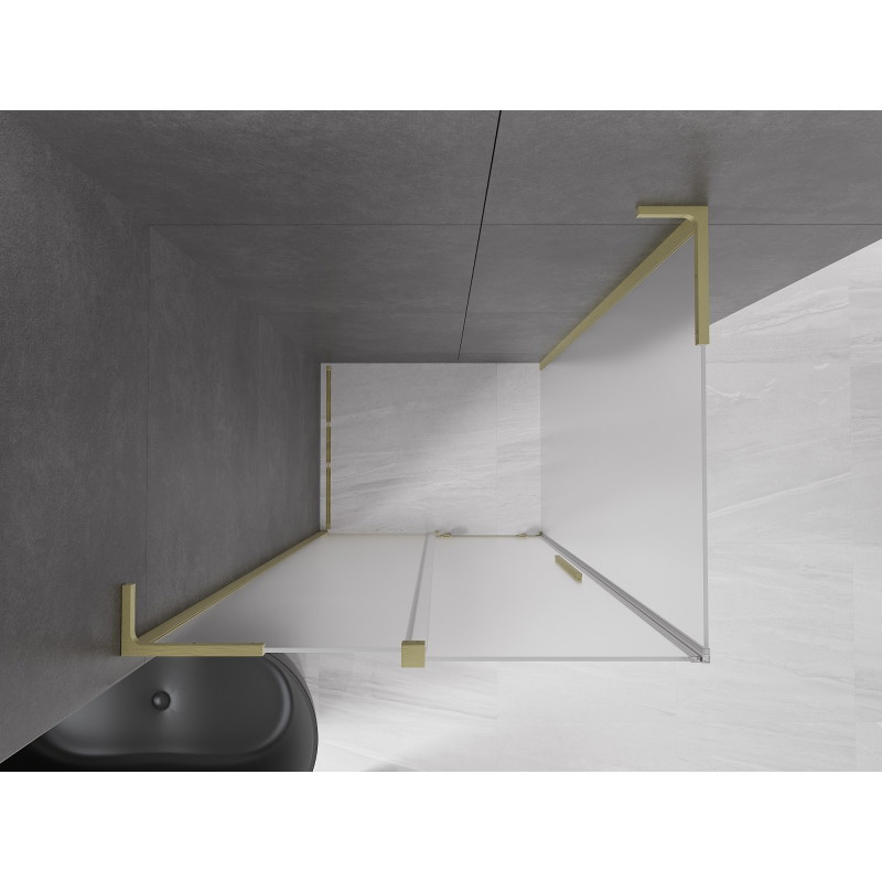 Mexen Velar L lükandustega dušinurk 110 x 70 cm, härmas, kuldne harjatud - 871-110-070-33-55