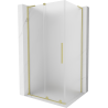 Mexen Velar L cabine de douche coulissante 110 x 100 cm, givré, or brossé - 871-110-100-33-55
