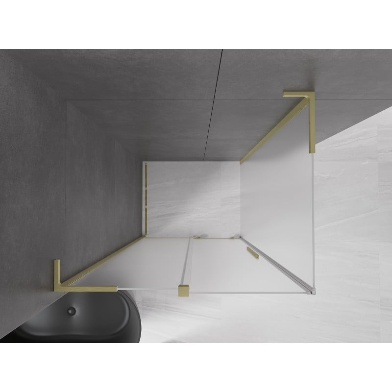 Mexen Velar L kabina prysznicowa rozsuwana 120 x 85 cm, szron, złota szczotkowana - 871-120-085-33-55