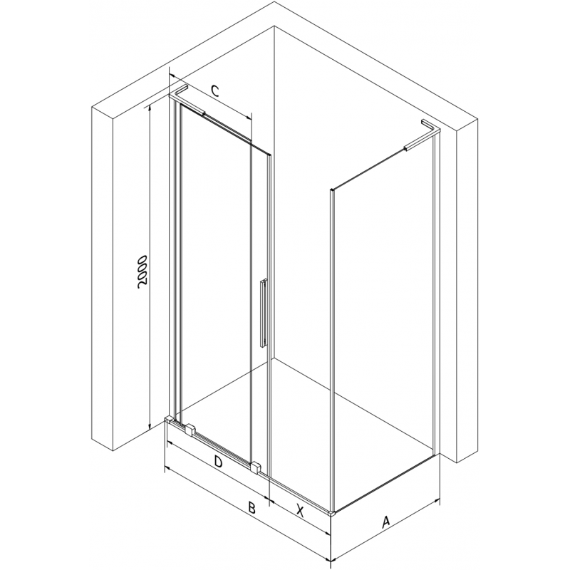 Mexen Velar L kabina prysznicowa rozsuwana 120 x 70 cm, szron, złota szczotkowana - 871-120-070-33-55
