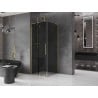 Mexen Velar L sliding shower cabin 110 x 110 cm, graphite, brushed gold - 871-110-110-43-55
