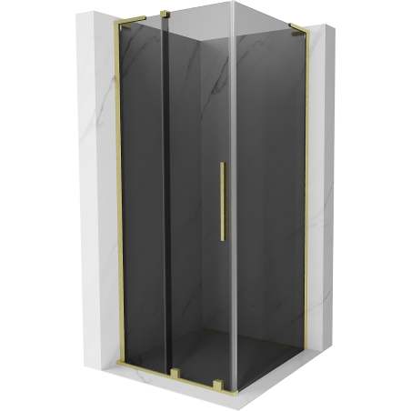Mexen Velar L bīdāmā dušas kabīne 120 x 120 cm, grafīts, zelta matējums - 871-120-120-43-55