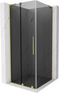 Mexen Velar L schuifbare douchecabine 120 x 120 cm, grafiet, gepolijst goud - 871-120-120-43-55