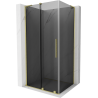 Mexen Velar L Sliding Shower Cabin 110 x 85 cm, Graphite, Brushed Gold - 871-110-085-43-55