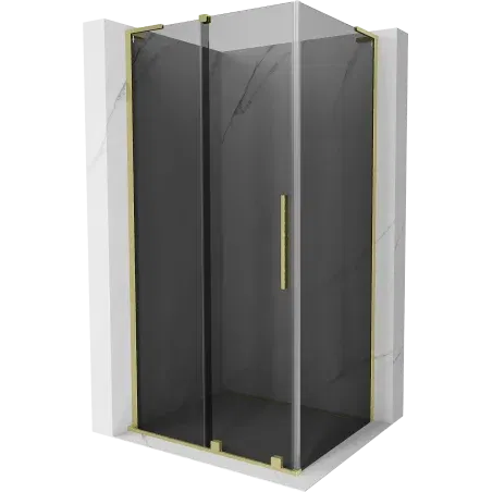 Mexen Velar L cabine de douche coulissante 120 x 85 cm, graphite, or brossé - 871-120-085-43-55
