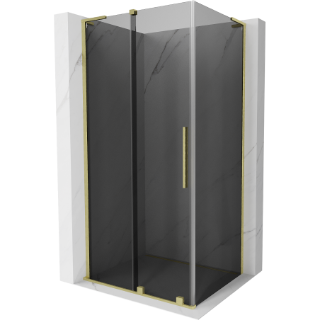 Mexen Velar L douchecabine schuifdeur 120 x 80 cm, grafiet, geborsteld goud - 871-120-080-43-55
