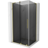 Mexen Velar L douchecabine schuifdeur 120 x 80 cm, grafiet, geborsteld goud - 871-120-080-43-55