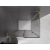 Mexen Velar L Sliding Shower Cabin 110 x 85 cm, Graphite, Brushed Gold - 871-110-085-43-55