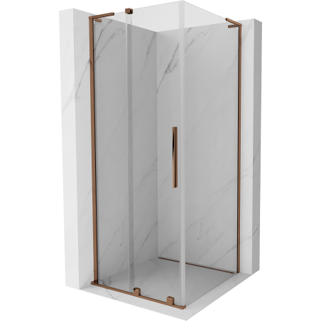 Mexen Velar L sliding shower cabin 120 x 120 cm, transparent, rose gold - 871-120-120-03-60