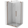 Mexen Velar L Duschkabine schiebbar 90 x 70 cm, transparent, Roségold - 871-090-070-03-60