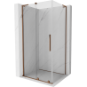 Mexen Velar L cabine de douche coulissante 90 x 75 cm, transparent, or rose - 871-090-075-03-60