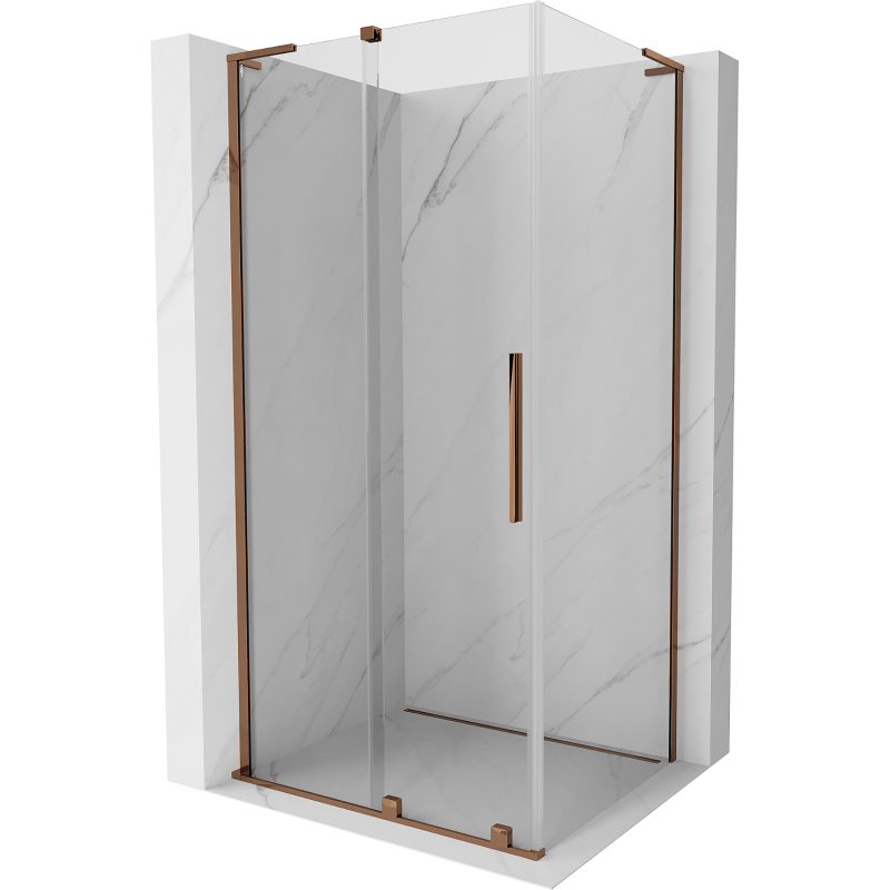 Mexen Velar L kabina prysznicowa rozsuwana 100 x 80 cm, transparent, różowe złoto - 871-100-080-03-60