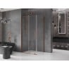 Mexen Velar L sliding shower cabin 100 x 90 cm, transparent, rose gold - 871-100-090-03-60