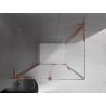 Mexen Velar L cabine de douche coulissante 120 x 75 cm, transparent, or rose - 871-120-075-03-60