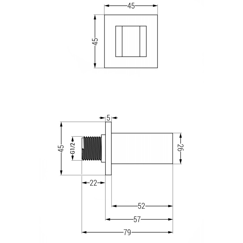 Mexen Cube Duschenhalterung, gebürstetes Gun Gray - 79350-66
