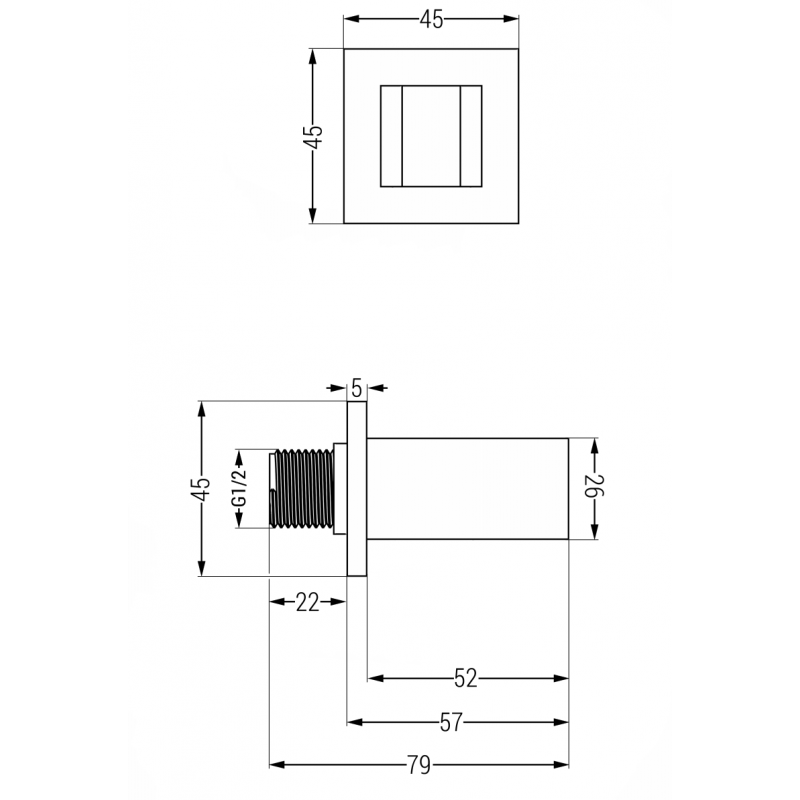 Mexen Cube support de douche, graphite - 79350-66