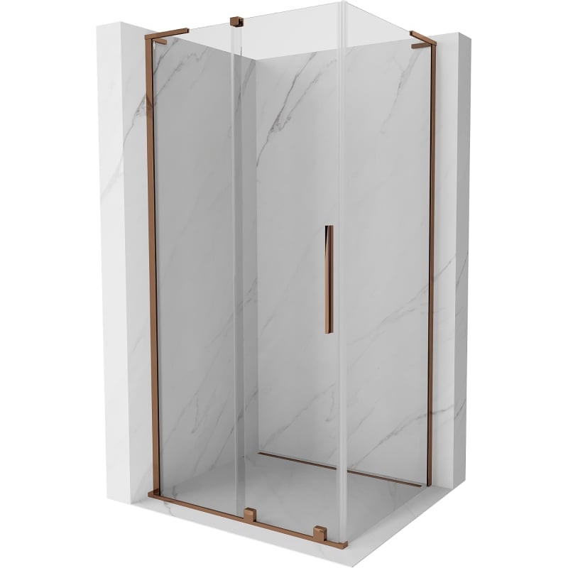 Mexen Velar L lükand dušinurk 120 x 110 cm, läbipaistev, roosakaskuld - 871-120-110-03-60