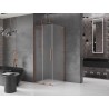 Mexen Velar L liuguks dušinurk 90 x 90 cm, härmatis, roosa kuld - 871-090-090-33-60