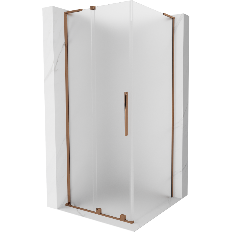 Mexen Velar L liukuovi suihkukaappi 120 x 120 cm, huurrettu, ruusukulta - 871-120-120-33-60