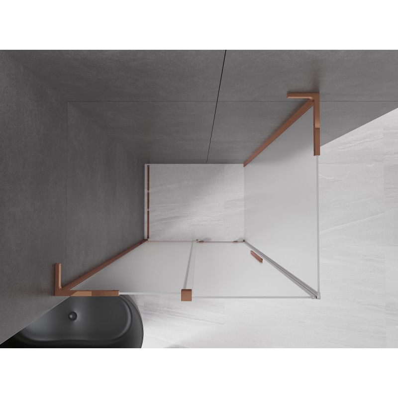 Mexen Velar L schiebar Duschkabinn 90 x 80 cm, Frost, rose Gold - 871-090-080-33-60