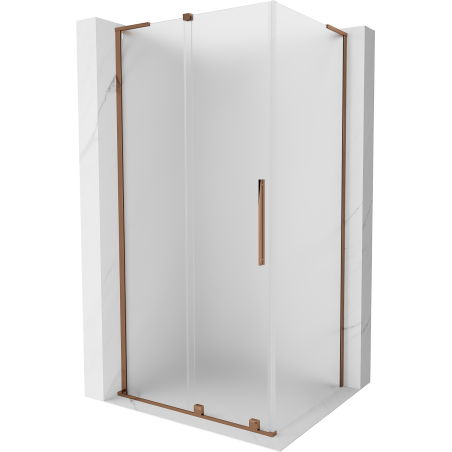 Mexen Velar L sliding shower enclosure 100 x 85 cm, frost, rose gold - 871-100-085-33-60