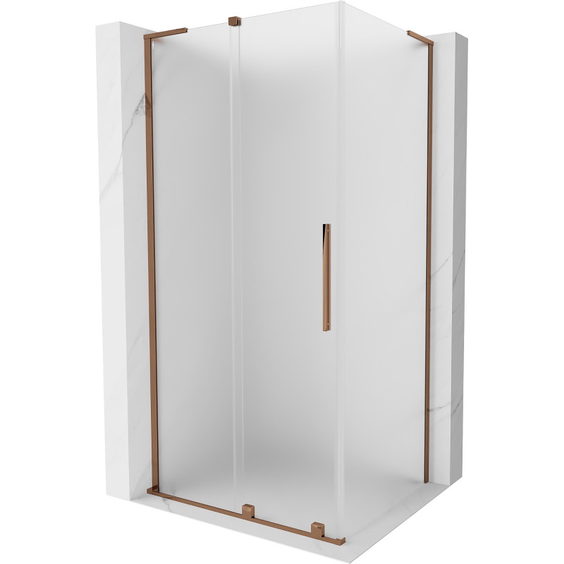 Mexen Velar L liuguks dušinurk 110 x 90 cm, härmatis, roosa kuld - 871-110-090-33-60