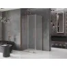 Mexen Velar L sliding shower cabin 110 x 100 cm, frost, rose gold - 871-110-100-33-60