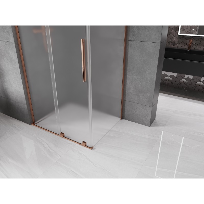 Mexen Velar L kabina prysznicowa rozsuwana 100 x 120 cm, szron, różowe złoto - 871-100-120-33-60