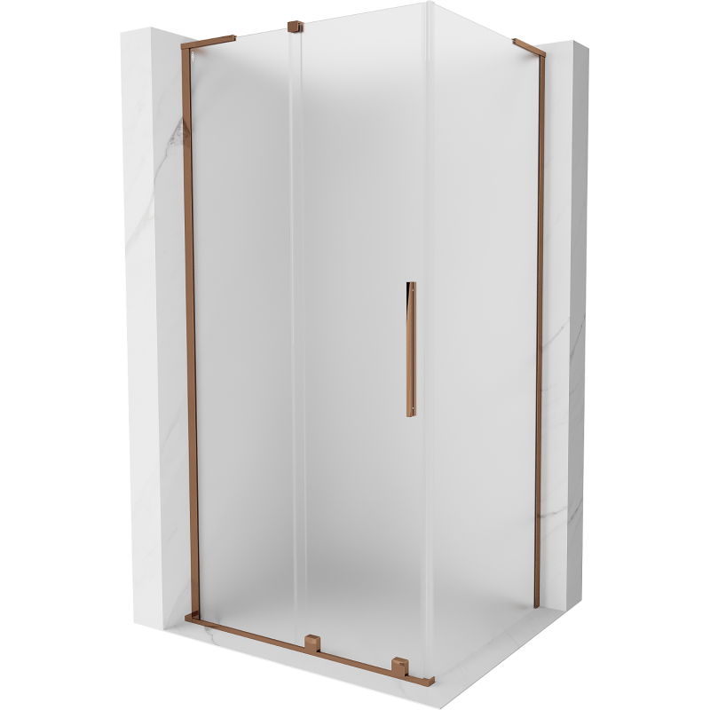 Mexen Velar L Duschkabine, schiebbar 100 x 90 cm, mattiert, Roségold - 871-100-090-33-60