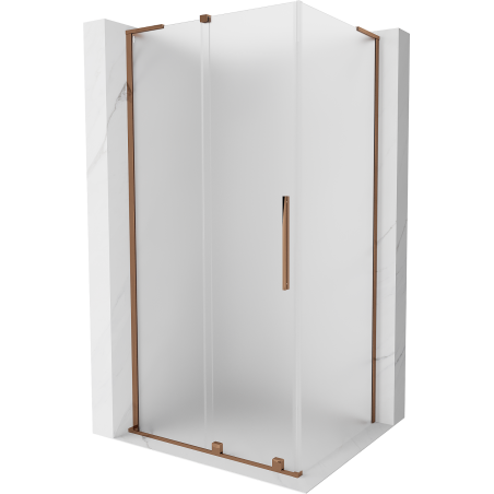 Mexen Velar L Duschkabine, schiebbar 100 x 90 cm, mattiert, Roségold - 871-100-090-33-60