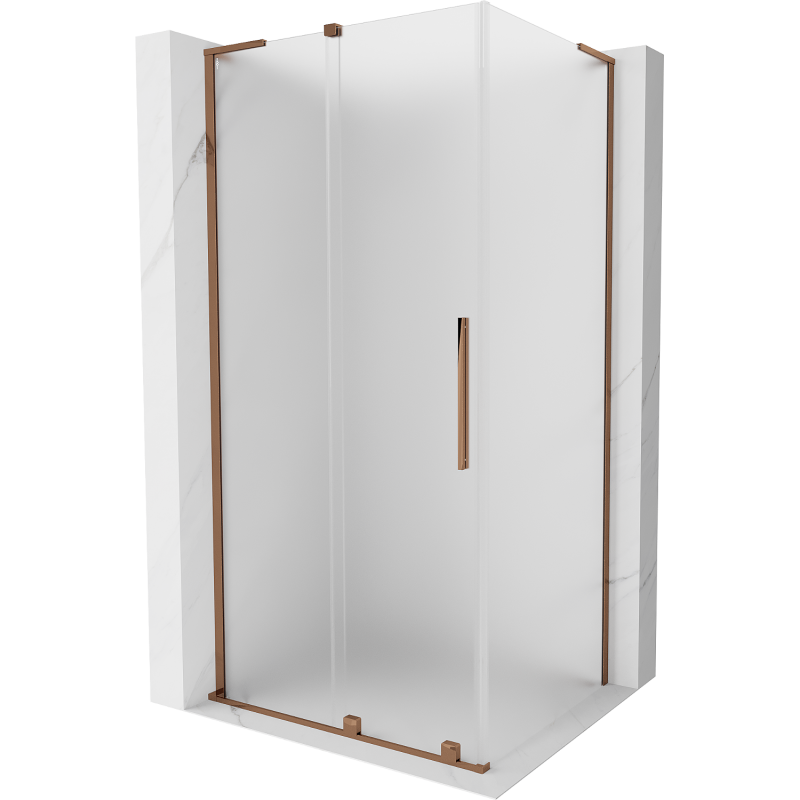 Mexen Velar L cabine de duche deslizante 120 x 100 cm, vidro fosco, ouro rosa - 871-120-100-33-60