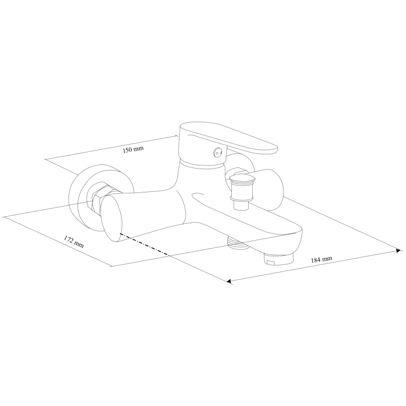 Mexen Kama R05 Bath Faucet with Shower Set, Chrome - 7253R05-00