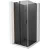 Mexen Velar L sliding shower cabin 110 x 110 cm, graphite, rose gold - 871-110-110-43-60
