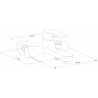 Mexen Kama R75 bath mixer with shower set, black - 7253R75-70