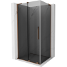 Mexen Velar L cabine de douche coulissante 90 x 70 cm, graphite, or rose - 871-090-070-43-60