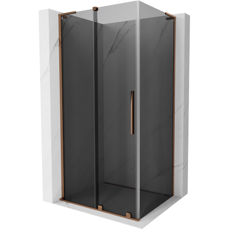 Mexen Velar L sliding shower cabin 90 x 120 cm, graphite, rose gold - 871-090-120-43-60