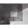 Mexen Velar L lükanduksega dušinurk 100 x 90 cm, grafiit, roosa kuld - 871-100-090-43-60