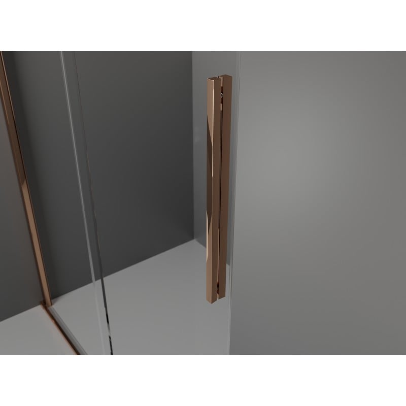 Mexen Velar L sliding shower enclosure 110 x 80 cm, graphite, rose gold - 871-110-080-43-60