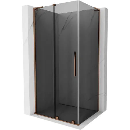 Mexen Velar L sliding shower cabin 120 x 70 cm, graphite, pink gold - 871-120-070-43-60