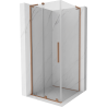 Mexen Velar L lükanddušinurk 90 x 90 cm, läbipaistev, harjatud vask - 871-090-090-03-65