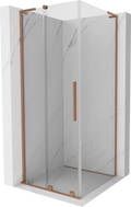Mexen Velar L klizna tuš kabina klizna 110 x 110 cm, prozirna, brušena bakar - 871-110-110-03-65